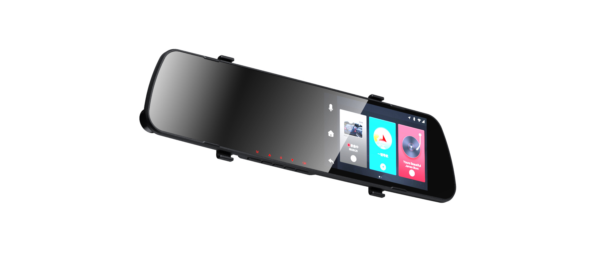 后视镜行车记录仪高清1080p前后双录循环录像 4.5寸流媒记录仪