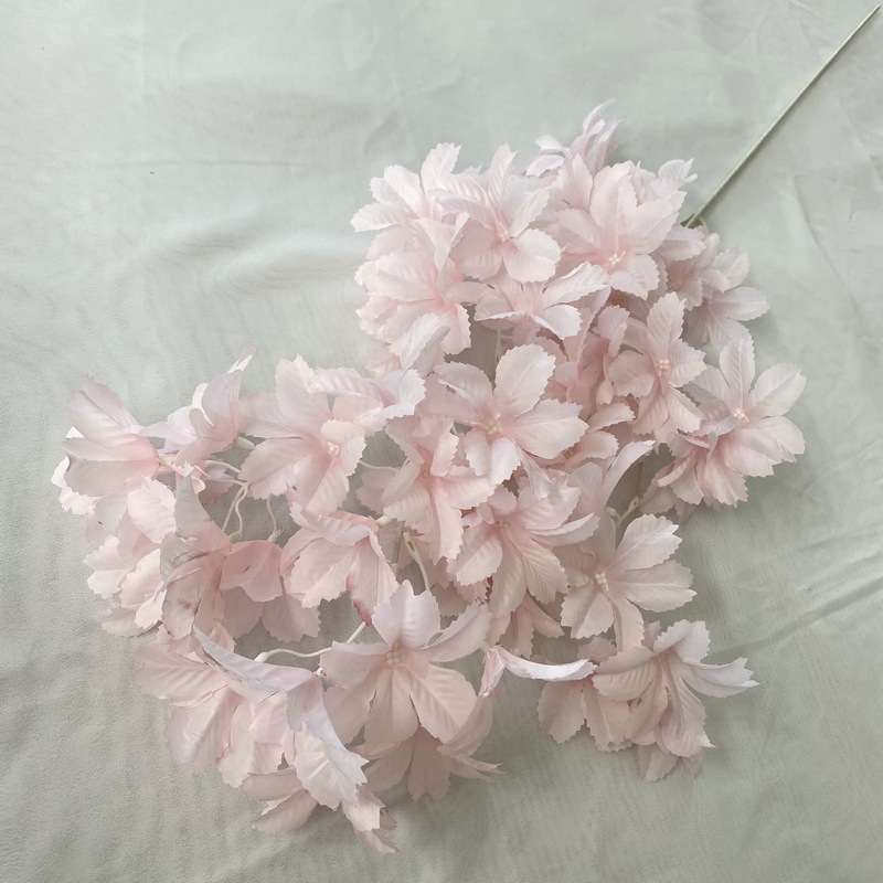 Pan Woven Cherry Blossom Snow Velvet Wedding Hall Snow Velvet Hotel Ceiling Decoration Simulation Cherry Blossom Wedding Supplies Simulation Flower Material