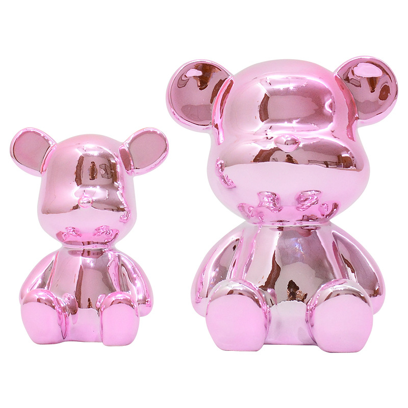 特价清货电镀树脂小熊汽车内饰品暴力熊摆件爪机娃娃地摊货源批发