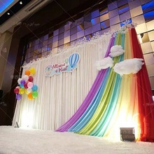 六一儿童节幼儿园布置背景布表演舞台幕布装饰室内彩虹拍照背景布