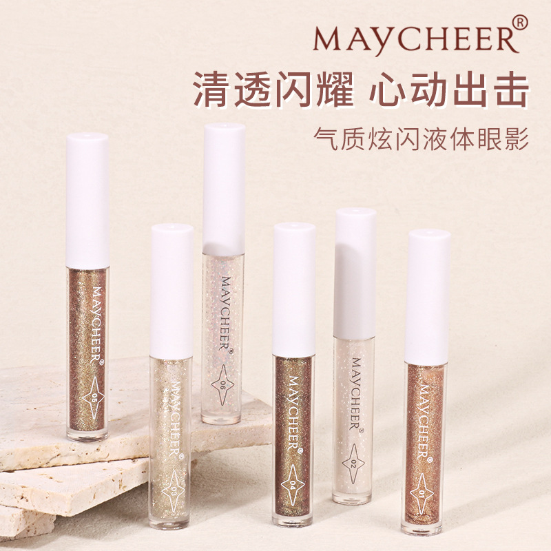 MAYCHEER Liquid Eye Shadow Shiny Crystal Shimmer Sequins Eye Shadow Pen Brightening Monochrome Liquid Eye Shadow Face Lift Cream Flash Eyeliner