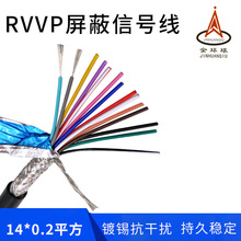 金环球屏蔽电缆 RVVP 14芯0.2平方 国标铜芯PVC软护套 厂家直销