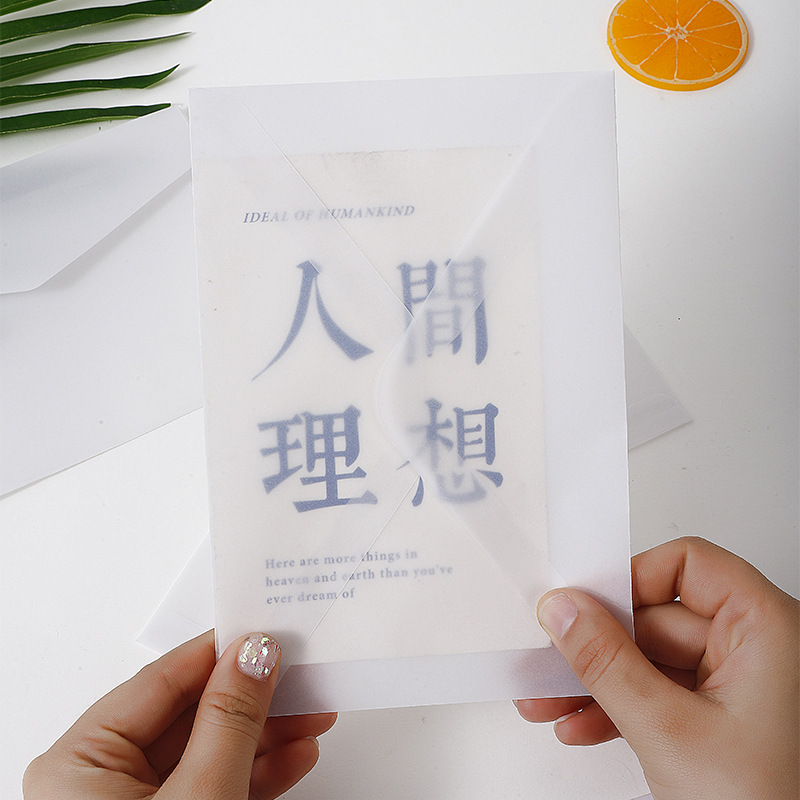 Transparent Parchment Paper Envelope Wholesale Wedding Invitation Card Envelope Gilding Blank Wear Nail Card Packaging Storage