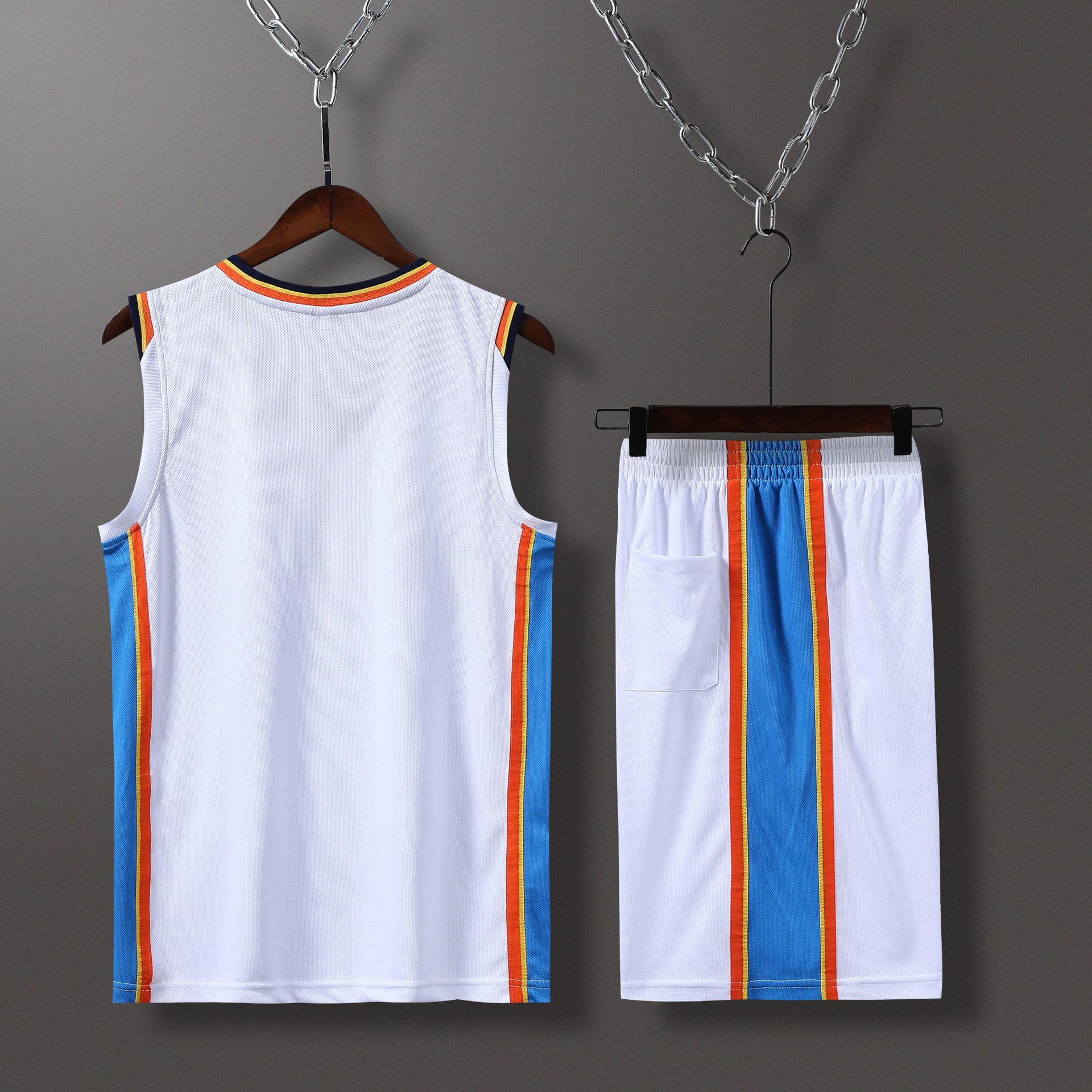 光板雷霆队威斯布鲁克威少球衣0号篮球服刺绣套装詹姆斯库里短袖