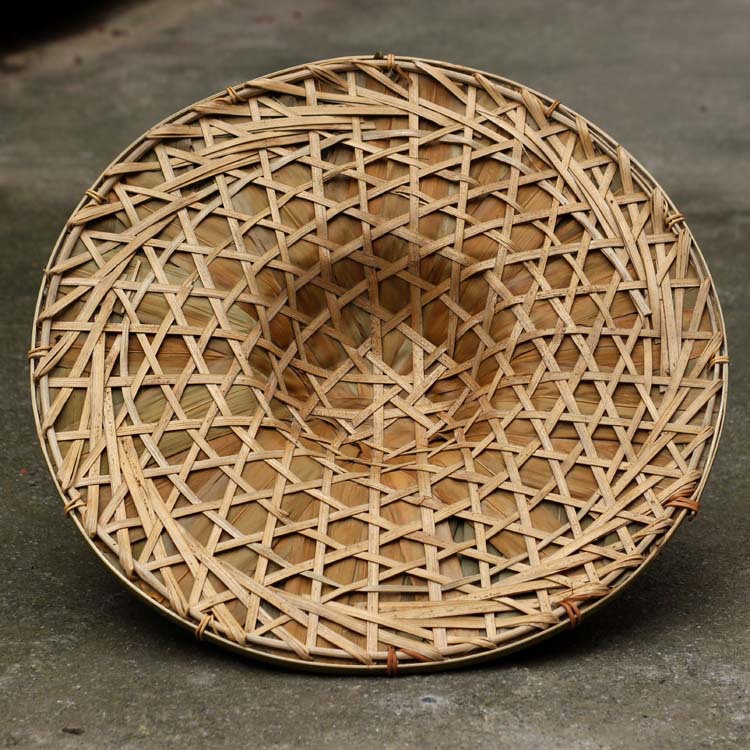 竹质工艺品竹叶斗笠帽竹编钓鱼帽红军斗笠帽帽道具遮阳帽帽蓑衣帽