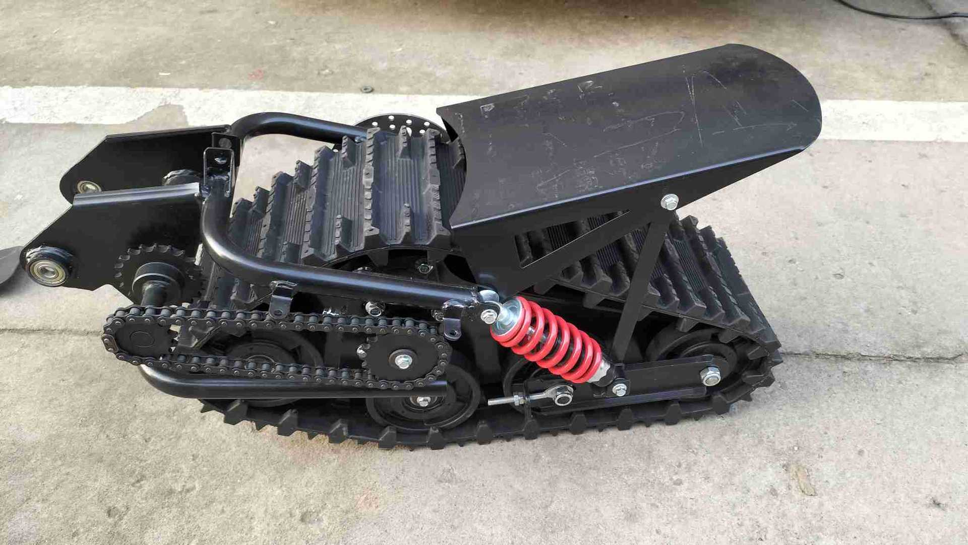 雪地摩托车自制改装两轮摩托车配件雪橇板橡胶履带雪地车履带