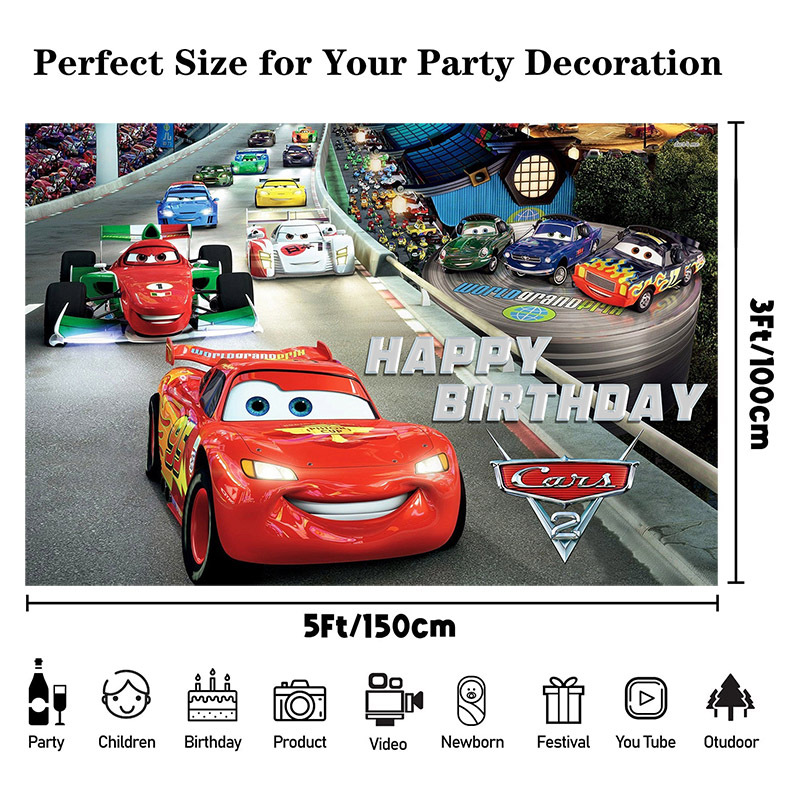 Factory Direct Supply Birthday Party Decoration Banner New Racing Story Theme Birthday Party Photograph Background Cloth