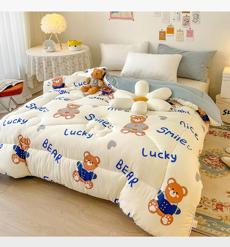 水洗棉被子冬被夏凉被空调被夏季可爱小花边单人学生春秋被子被芯