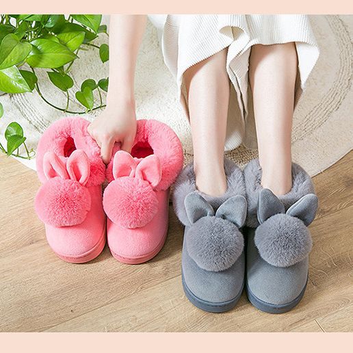 Cross-Border Women's Bag and Couple Mute Home Slippers Autumn and Winter Plush Indoor Non-Slip Thick Bottom and Warm Keeping Fur Cotton Slippers