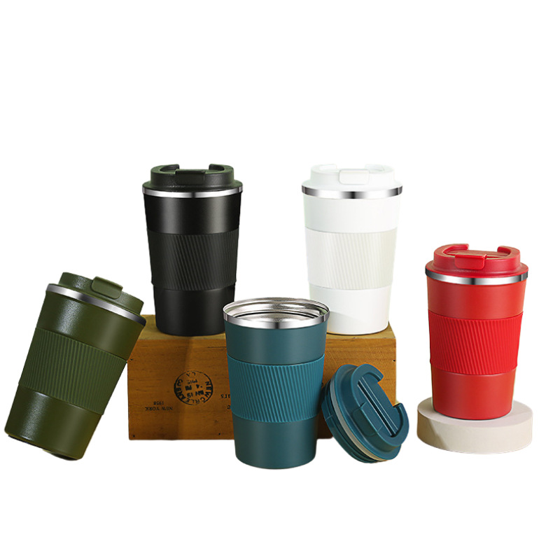 Cross-Border Hot Selling Coffee Cup 304 Leather Cover Cup Creative Stainless Steel Car Heat Preservation Water Cup Leak-Proof Vacuum Cup