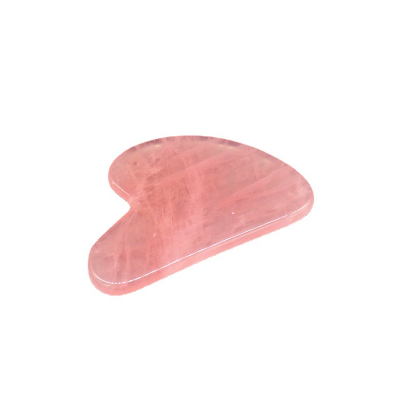 Factory Price Direct Sales Natural Pink Crystal Scrapping Plate Jade Gua Sha Scraping Massage Tool Crystal Roller Scraping Facial Universal