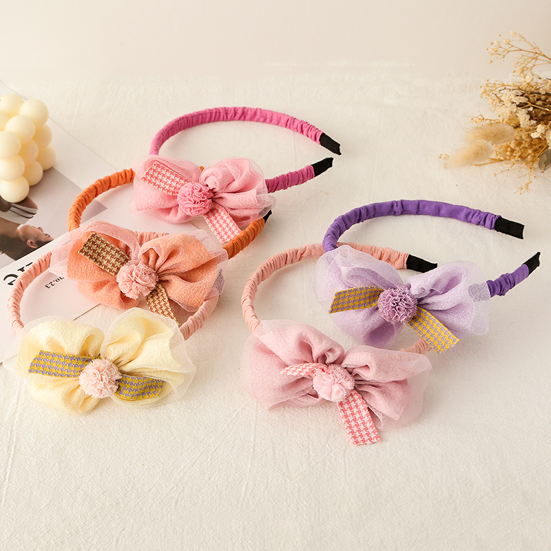 children‘s headband girl‘s headband baby does not hurt hair mesh bow hair accessories princess birthday cute