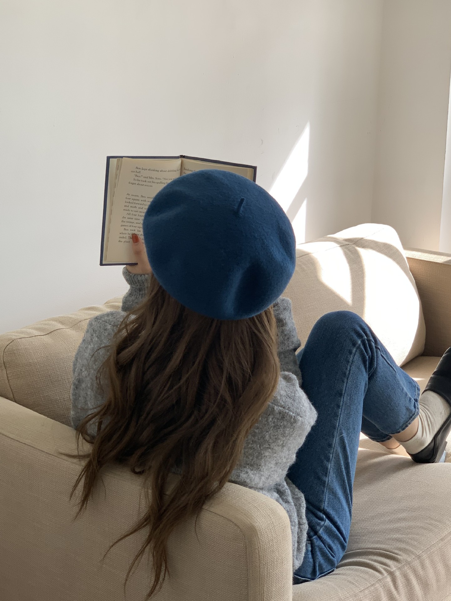 0成交1621侧面cm羊毛呢黑色贝雷帽女秋冬网红韩系ins潮画家蓓蕾帽子