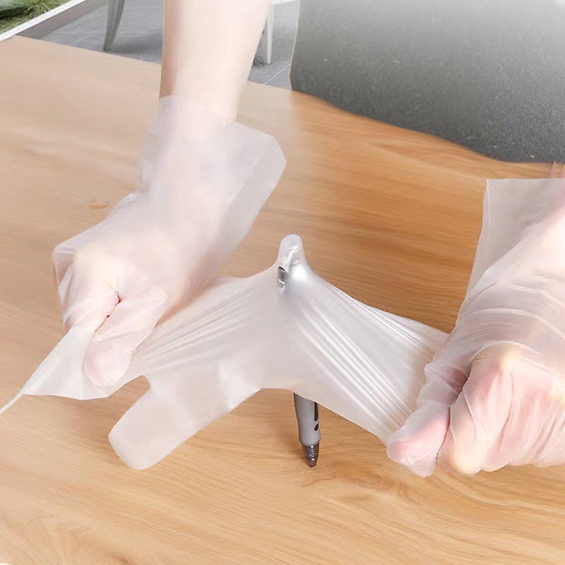 100 Disposable Tpe Gloves in Bags Lightweight Non-Slip Gloves Household Oil-Proof Pull-Resistant Gloves for Food