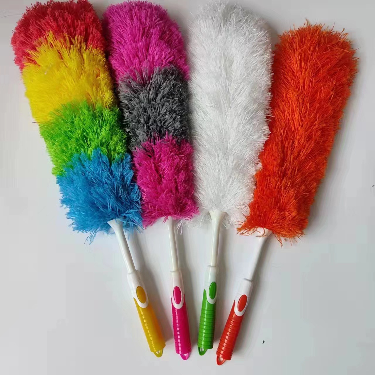 Cross-Border Hot Selling Dust Remove Brush Microfiber Two-Color Handle Environmentally Friendly Household Kitchen Living Room and Hotel Cleaning