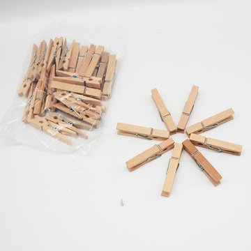 24个小夹子原木色圣诞倒计时挂件木架diy装饰照片木质夹子批发