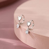 Korean Edition fashion Diamond love Backing A small minority design temperament tassels Earrings Simplicity Hearts Earrings