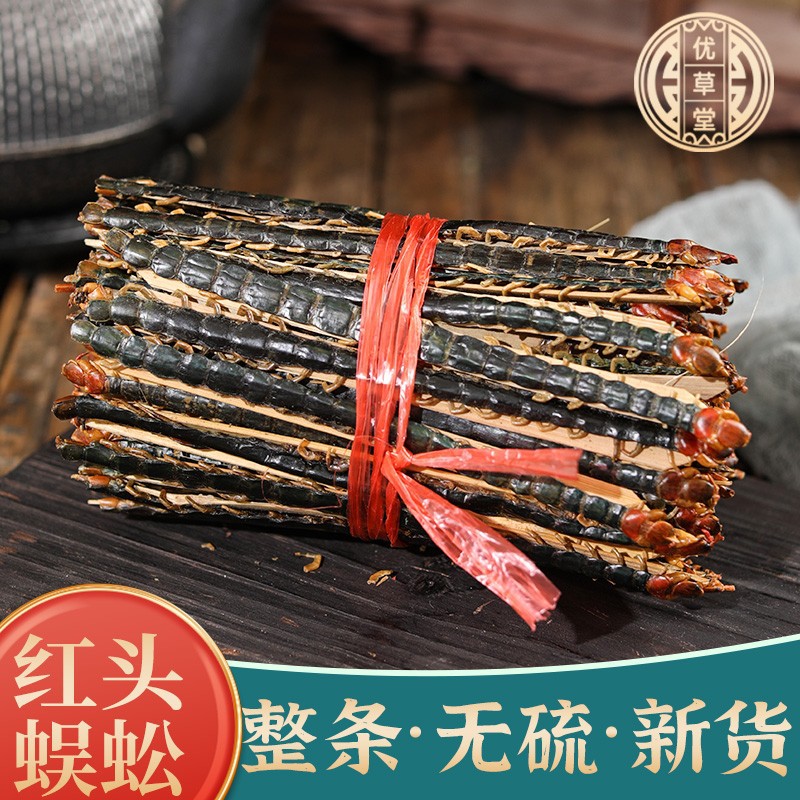 正宗蜈蚣干中药材国产正品红头蜈蚣无拼接无断千足整条蜈蚣中药材