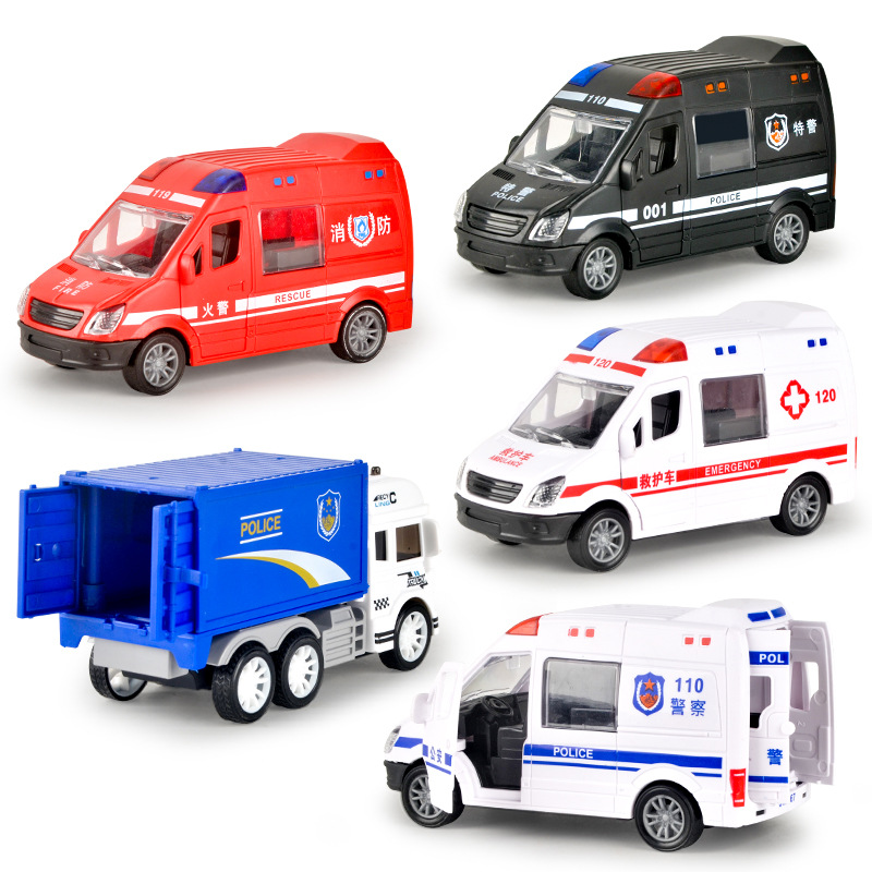 Cross-Border Amazon Children's Toy Educational Boy Inertia Toy Car Stall Supermarket Toy Car Ambulance Model