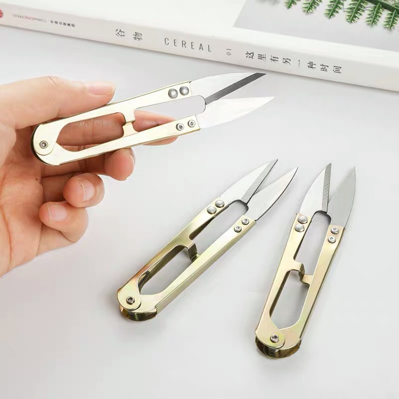 Yaling Stainless Steel U-Shaped Trimming Scissors Home Scissors Cross Stitch Scissors Factory Wholesale Thread Ends Small Scissors