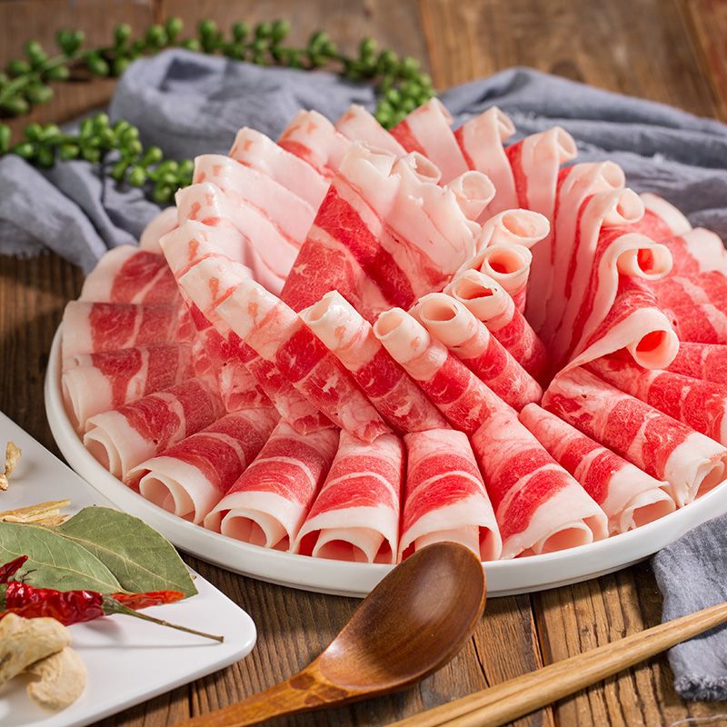 羊肉卷内蒙古新鲜肥羊批发涮火锅肥牛牛肉烧烤火锅食材配菜亚马逊