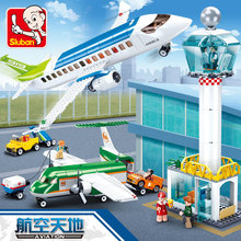 小鲁班积木航天飞机0366空中巴士兼容乐高儿童益智拼装玩具航空