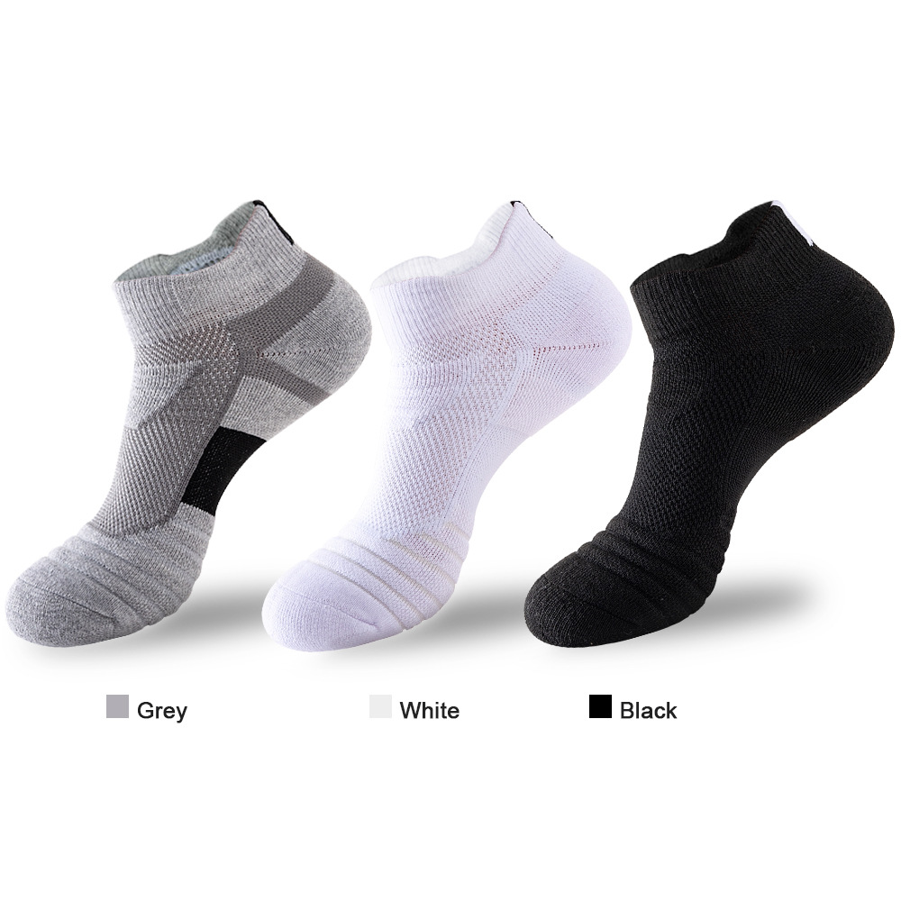 男士运动袜子吸汗防滑跑步袜户外袜毛巾底加厚船袜短筒精英篮球袜