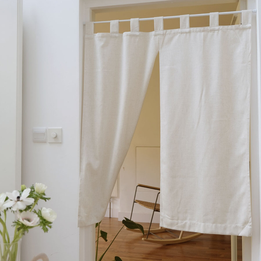 跨境日本分片吊带款软大门帘日式纯白色半帘隔断帘店铺窗帘风水帘