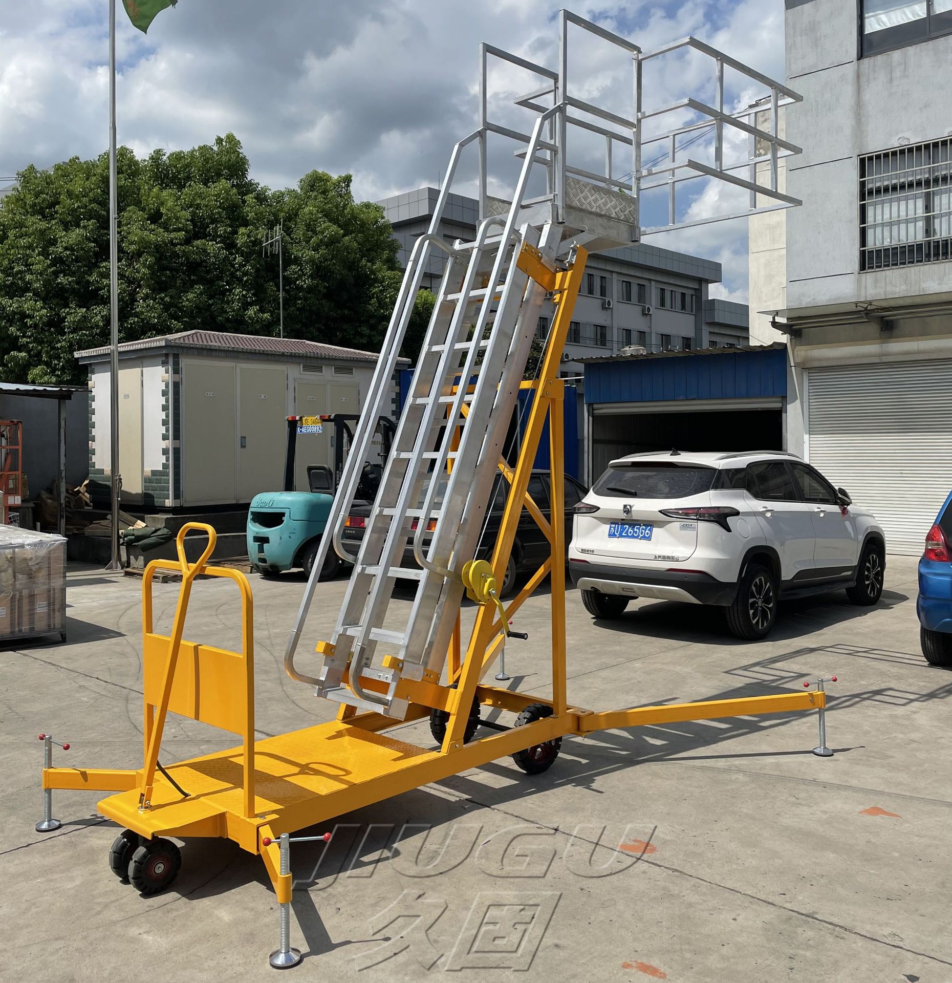 厂家槽罐车登高梯化学品油罐平台梯铝合金移动式罐车取样爬梯