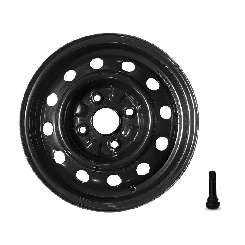 轮毂适用五菱宏光/宏光s轮毂黑色钢圈14寸四孔轮胎钢铁圈备胎 图片