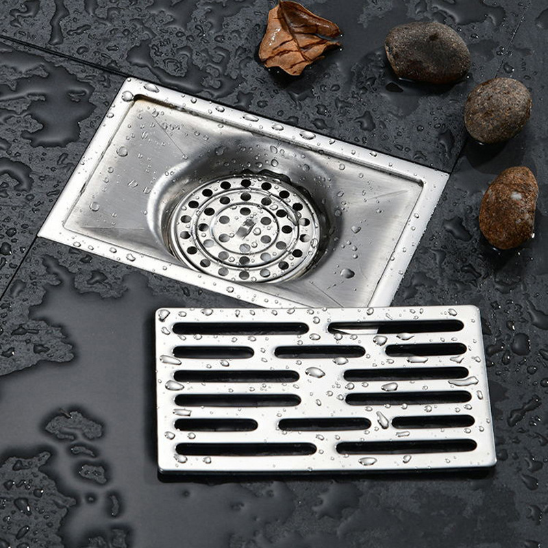 不锈钢镜面加厚长方形地漏浴室卫生间阳台下水口酒店淋浴房地漏
