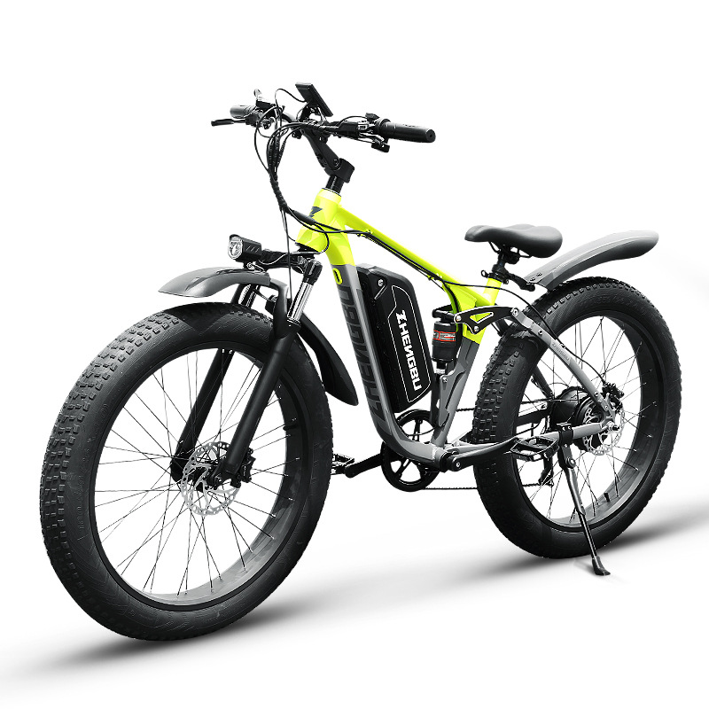 正步26寸宽肥胎山地车变速山地雪地越野摩托车锂电助力电动自行车