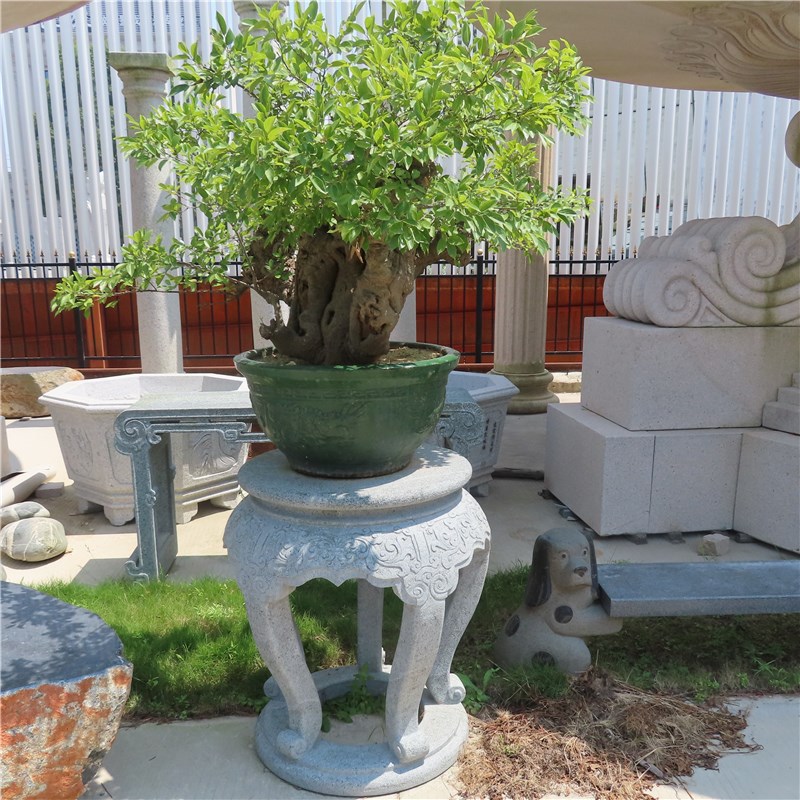 惠安石雕花架现货青石盆景台花几寺庙祠堂别墅庭院石材花架摆件