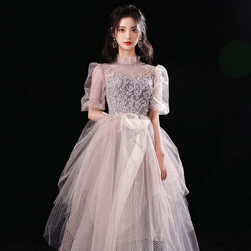 新款森系超仙新娘中袖敬酒服婚纱宴会气质年会订婚晚礼服裙代发