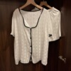 ins睡衣女夏季冰丝短袖高级感新款提花真丝绸大码家居服夏天套装|ms ins睡衣女夏季冰丝短袖高级感新款提花真丝绸大码家居服夏天套装|ms