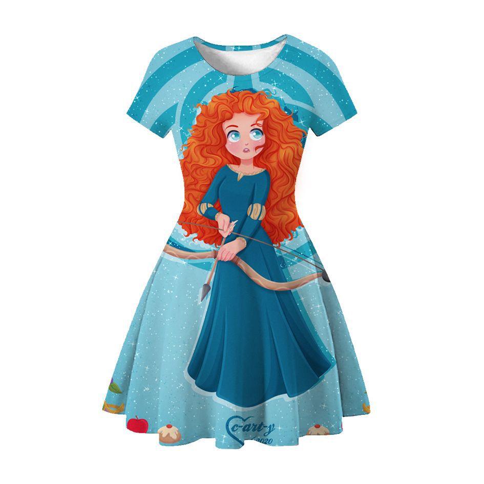 外贸新款亚马逊海洋奇缘cos服儿童公主裙夏季女童装连衣裙子童装