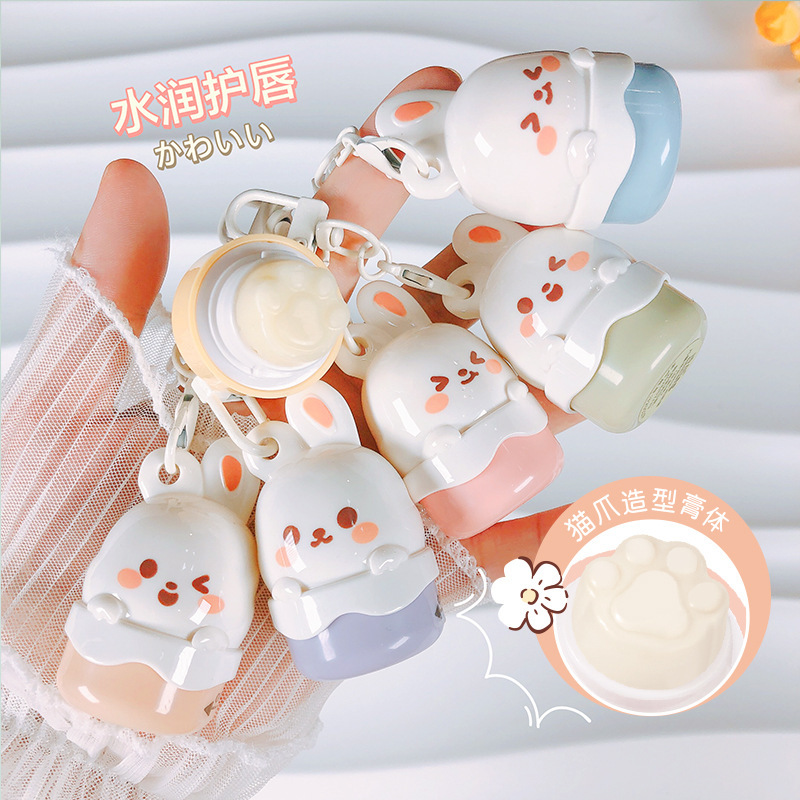 Children Lip Balm Cute Bunny Travel around Moisturizing Care Lip Balm Moisturizing and Nourishing Anti-Chapping Base Cream Fanshi