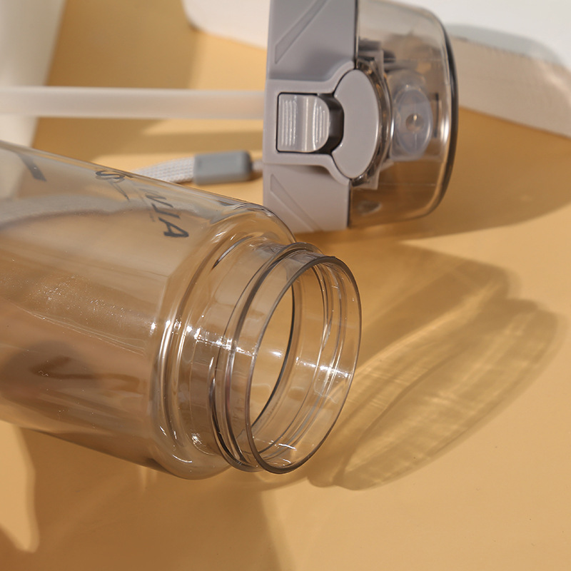 富全tritan透明塑料吸管杯 学生便携运动水杯 弹盖大容量健身水壶