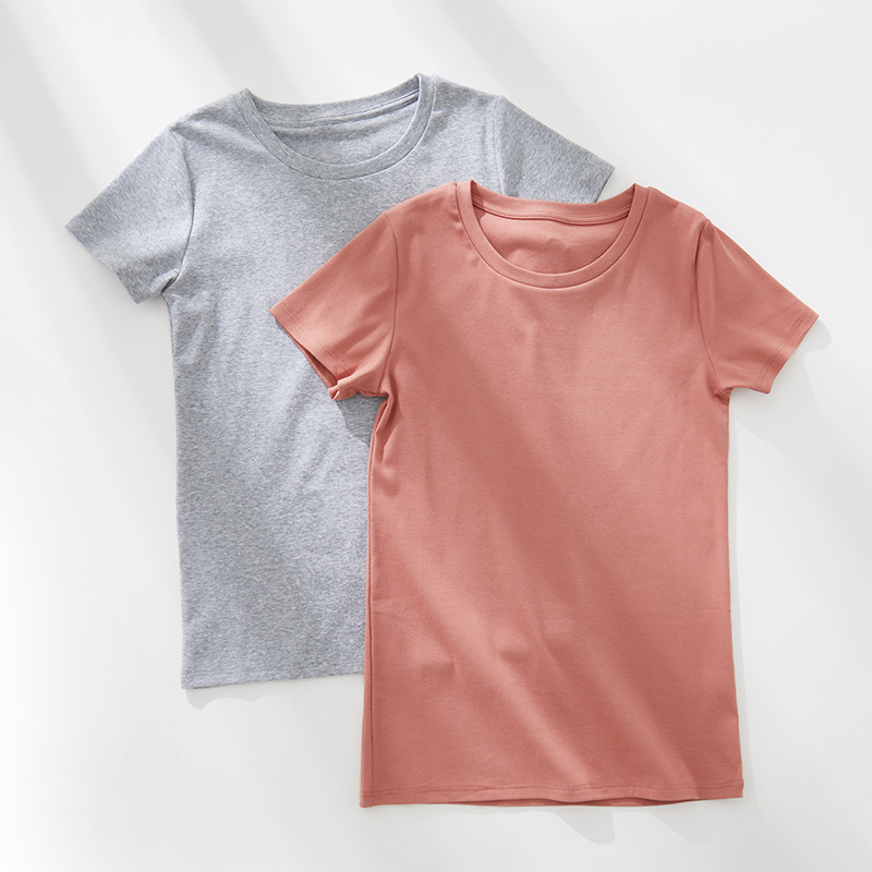 纯色半袖上衣2022年春夏新款韩版洋气宽松显瘦短袖t恤棉女装ins潮
