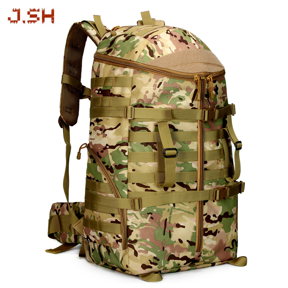 军盛 超大容量背囊军迷彩双肩包特战多功能户外运动旅行战术背包
