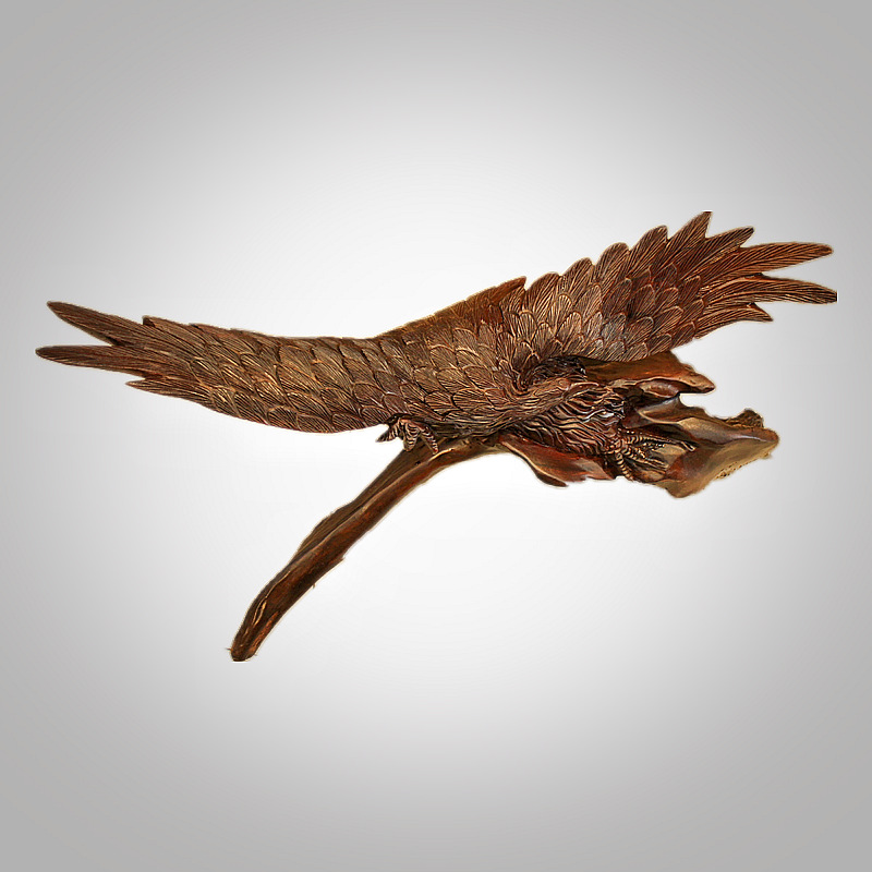 大红酸枝木精品根雕鹰 红木雕大鹏展翅 手工木雕工艺品鹏程万里