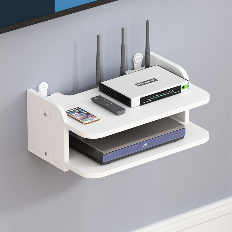 机顶盒架免打孔客厅电视墙上置物架路由器收纳盒壁挂装饰隔板卧室