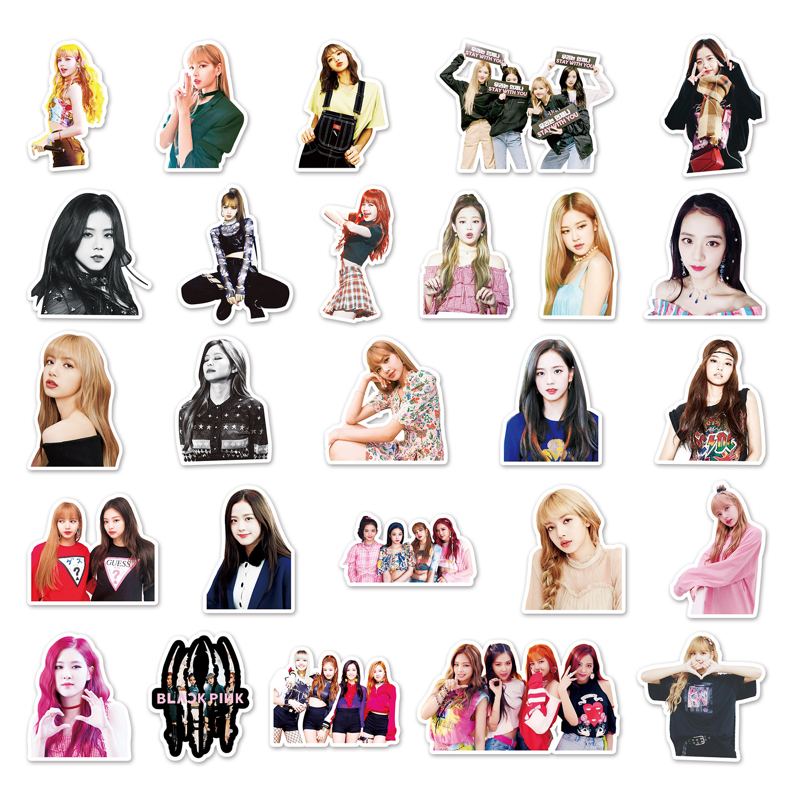 52张blackpink女团涂鸦贴纸行李箱滑板车笔记本电脑装饰汽车贴纸