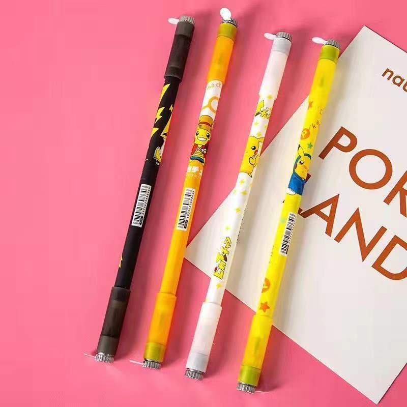 动漫发光折叠转转笔带灯配钢珠黑色蓝色双头磁铁笔旋转笔中性笔