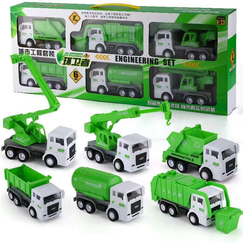垃圾车儿童惯性环卫车玩具真垃圾分类车水罐车男孩汽车套装模型 图片