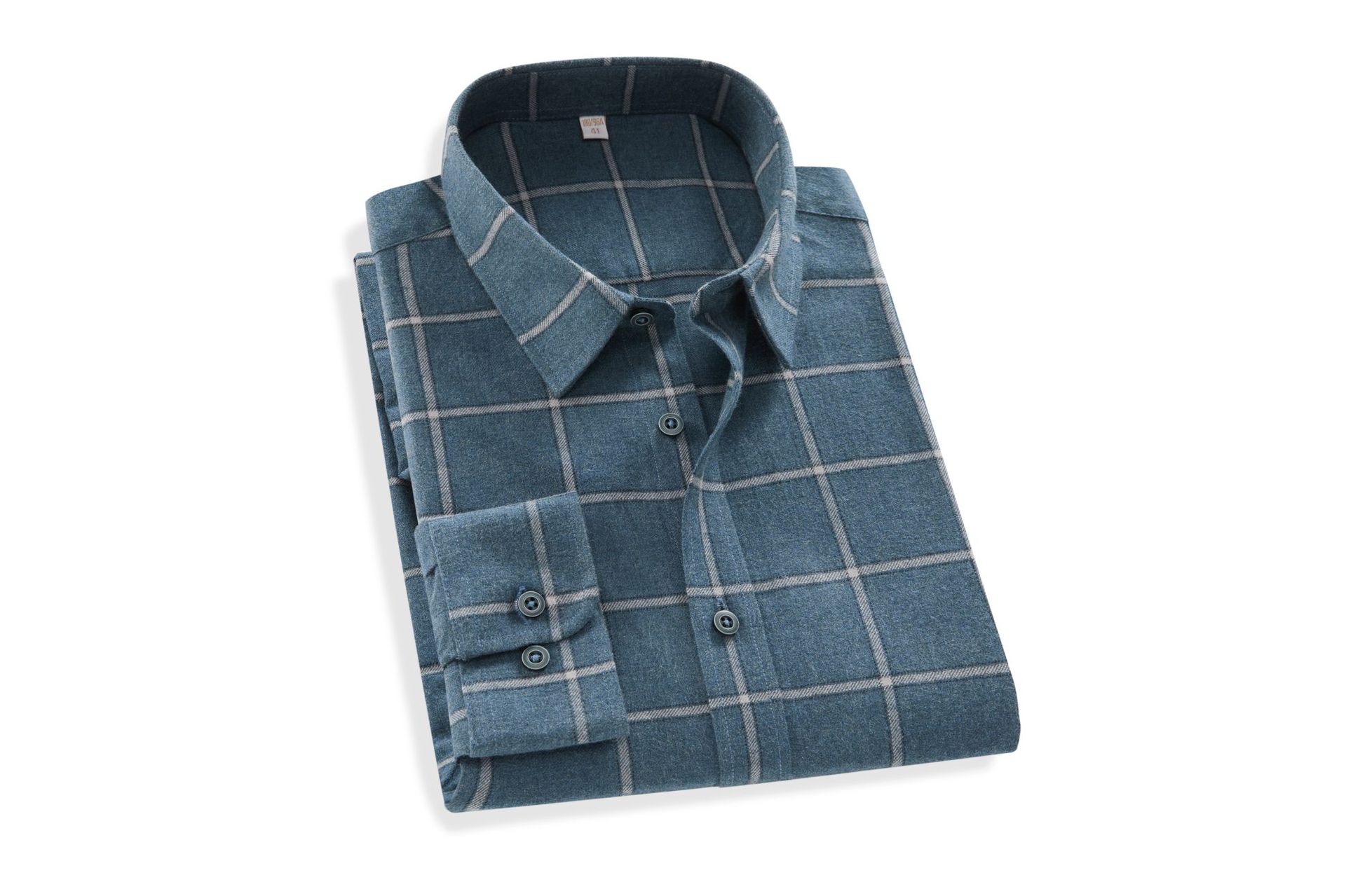 Export to North America Foreign Trade Casual Men's Shirts Cotton Shirt Men's Long-Sleeved Plaid Shirt Workplace Clothing