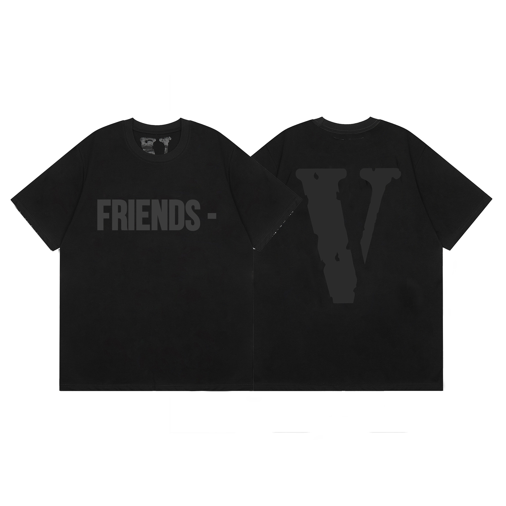 2024春夏新款 v@lone 黑色大v字母圆领套头短袖男女同款一件批发