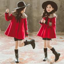 女童秋冬装外套2024新款韩版中长款加厚呢大衣女孩中大儿童毛呢