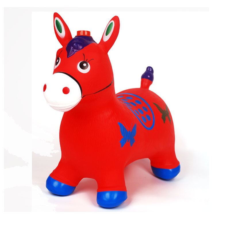 Inflatable Horse Toy Children Jumping Horse plus-Sized Thickened Jumping Deer Environmental Protection Rubber Outdoor Baby Music Horse Horse Riding