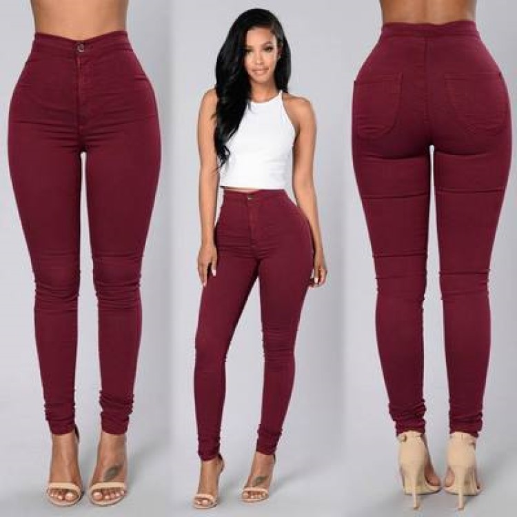 Women's Solid Color Stretch Candy Color Skinny Pants Pencil Slim Fit Skinny Pants Leggings Thin Popular